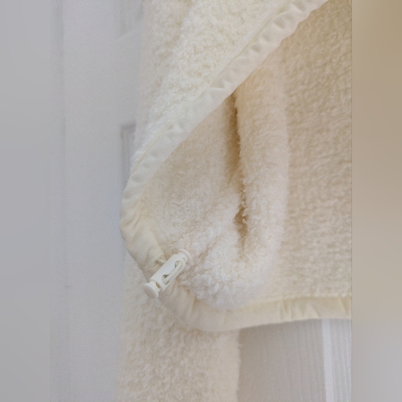 SKIMS Quarter Zip Cozy Knit Crop Pullover Sweater Cream Kim Kardashian West S/M - Picture 4 of 9